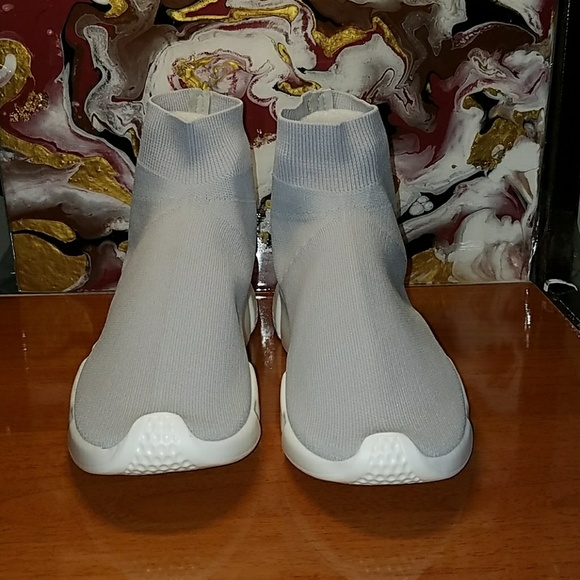 Womens Speed Trainer Flyknit Sock Sneaker GREY - Picture 2 of 7